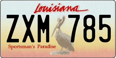 LA license plate ZXM785