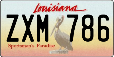 LA license plate ZXM786