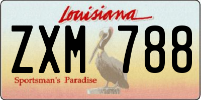 LA license plate ZXM788