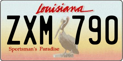 LA license plate ZXM790