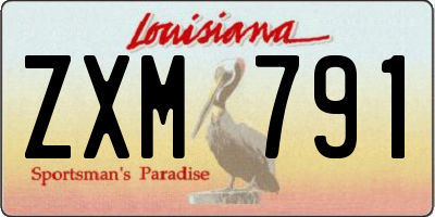 LA license plate ZXM791