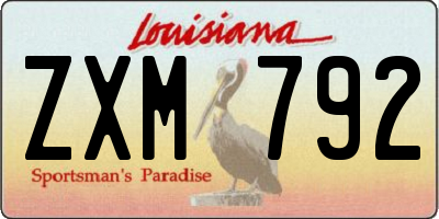 LA license plate ZXM792