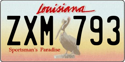 LA license plate ZXM793
