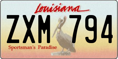 LA license plate ZXM794