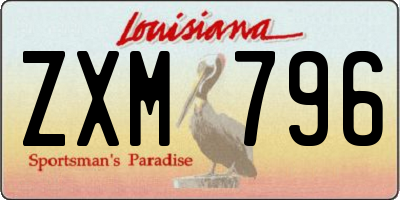 LA license plate ZXM796