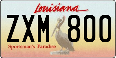 LA license plate ZXM800