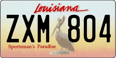 LA license plate ZXM804