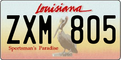 LA license plate ZXM805