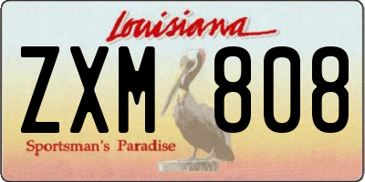 LA license plate ZXM808