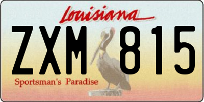 LA license plate ZXM815