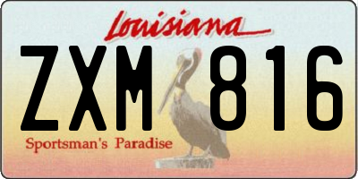 LA license plate ZXM816