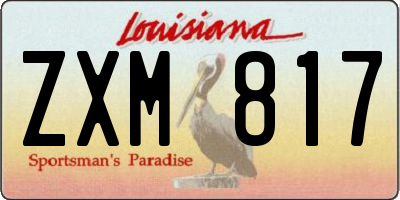 LA license plate ZXM817