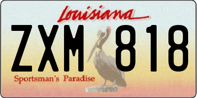 LA license plate ZXM818