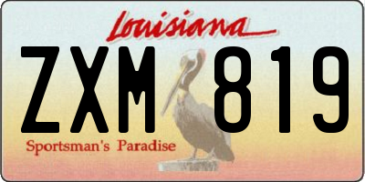 LA license plate ZXM819