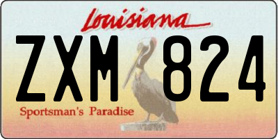 LA license plate ZXM824