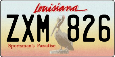 LA license plate ZXM826