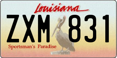 LA license plate ZXM831