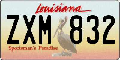 LA license plate ZXM832