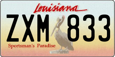 LA license plate ZXM833