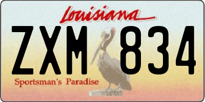LA license plate ZXM834