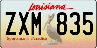 LA license plate ZXM835