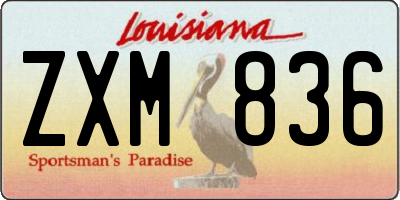 LA license plate ZXM836