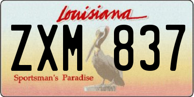 LA license plate ZXM837