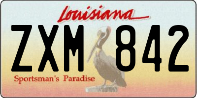 LA license plate ZXM842