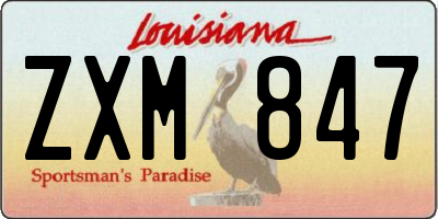 LA license plate ZXM847