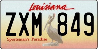 LA license plate ZXM849