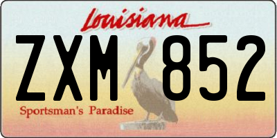 LA license plate ZXM852