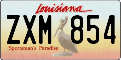 LA license plate ZXM854