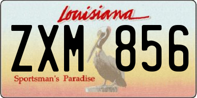 LA license plate ZXM856