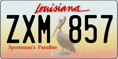 LA license plate ZXM857