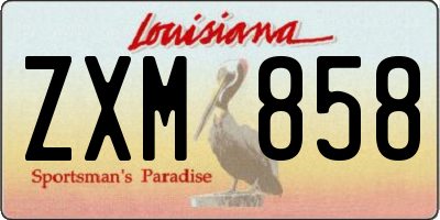 LA license plate ZXM858