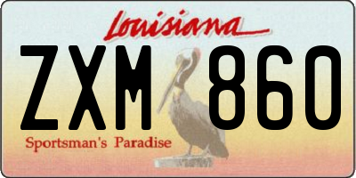 LA license plate ZXM860