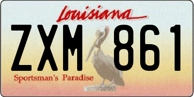 LA license plate ZXM861
