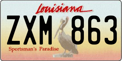 LA license plate ZXM863