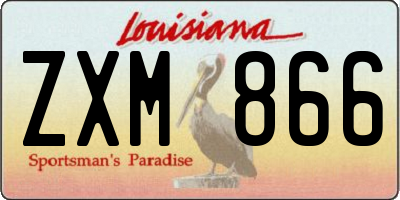 LA license plate ZXM866