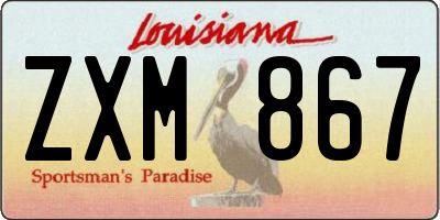 LA license plate ZXM867