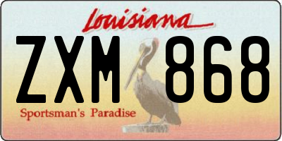 LA license plate ZXM868