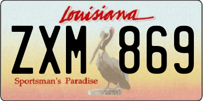 LA license plate ZXM869