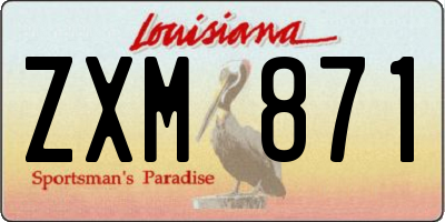 LA license plate ZXM871