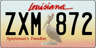 LA license plate ZXM872