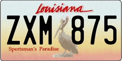 LA license plate ZXM875