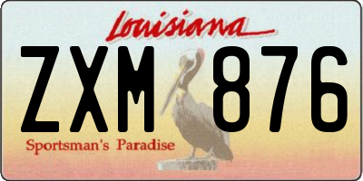 LA license plate ZXM876
