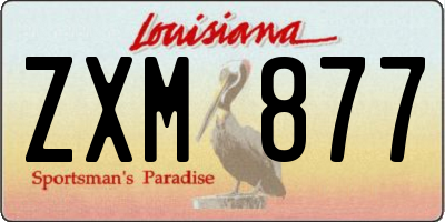 LA license plate ZXM877