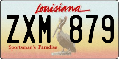 LA license plate ZXM879