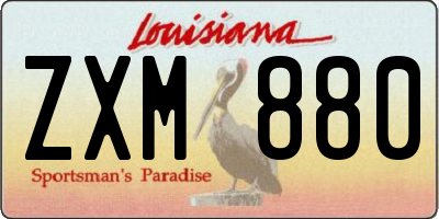 LA license plate ZXM880