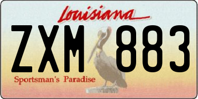 LA license plate ZXM883